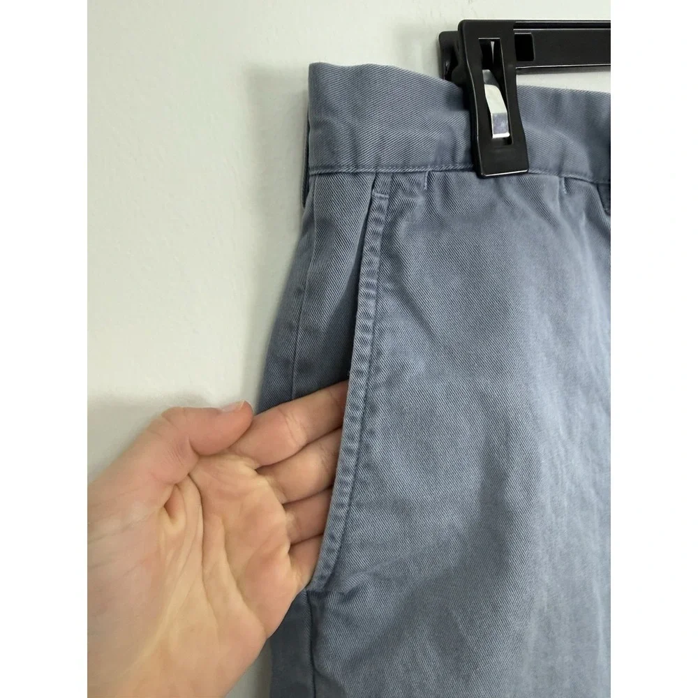 Polo Ralph Lauren Cotton Chino flat Front Washed Navy Blue Classic Fit Shorts 36
